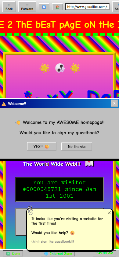 Mobile view of the experimental retro interface